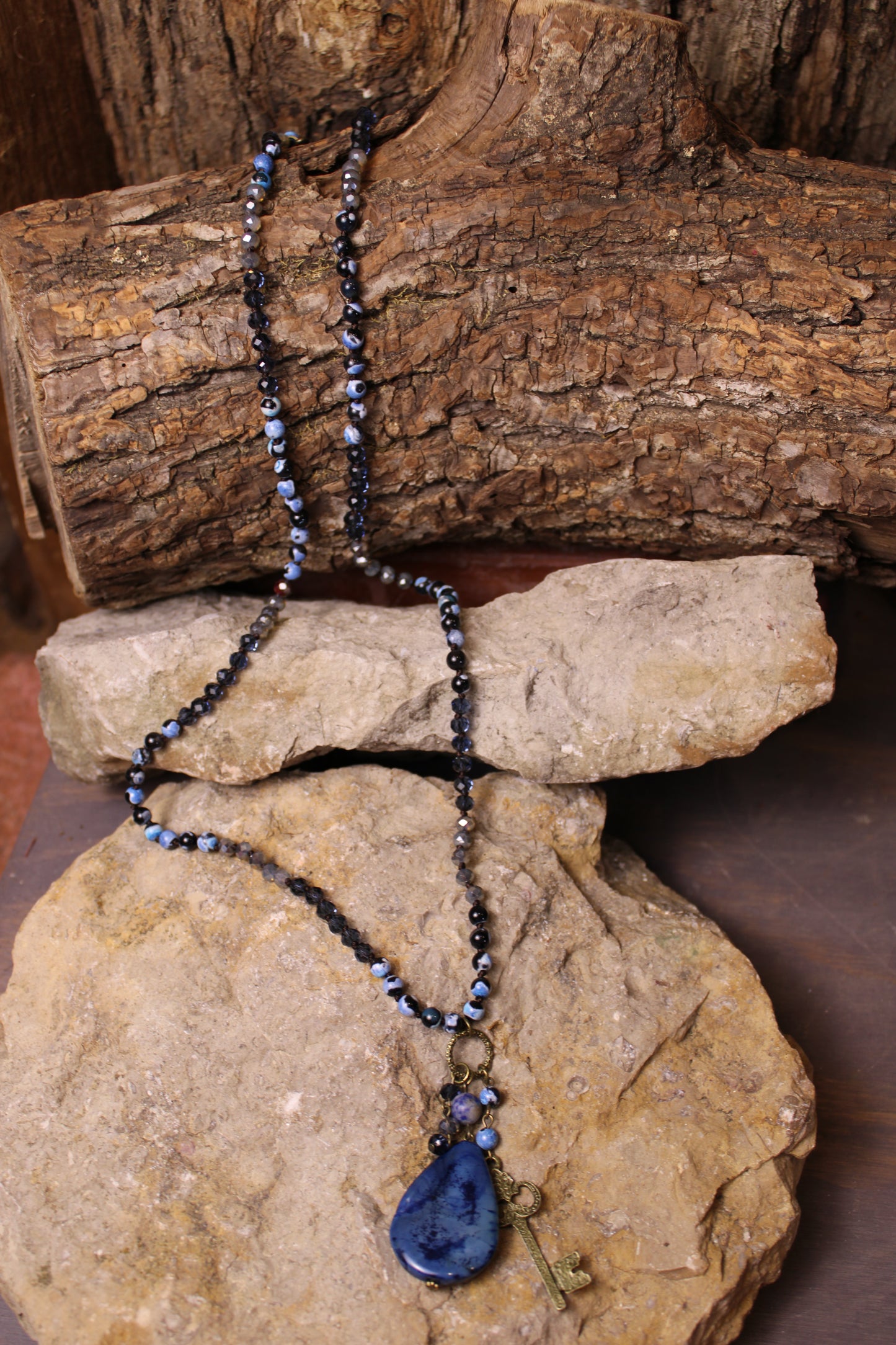 Suki Blue Fire Agate Necklace
