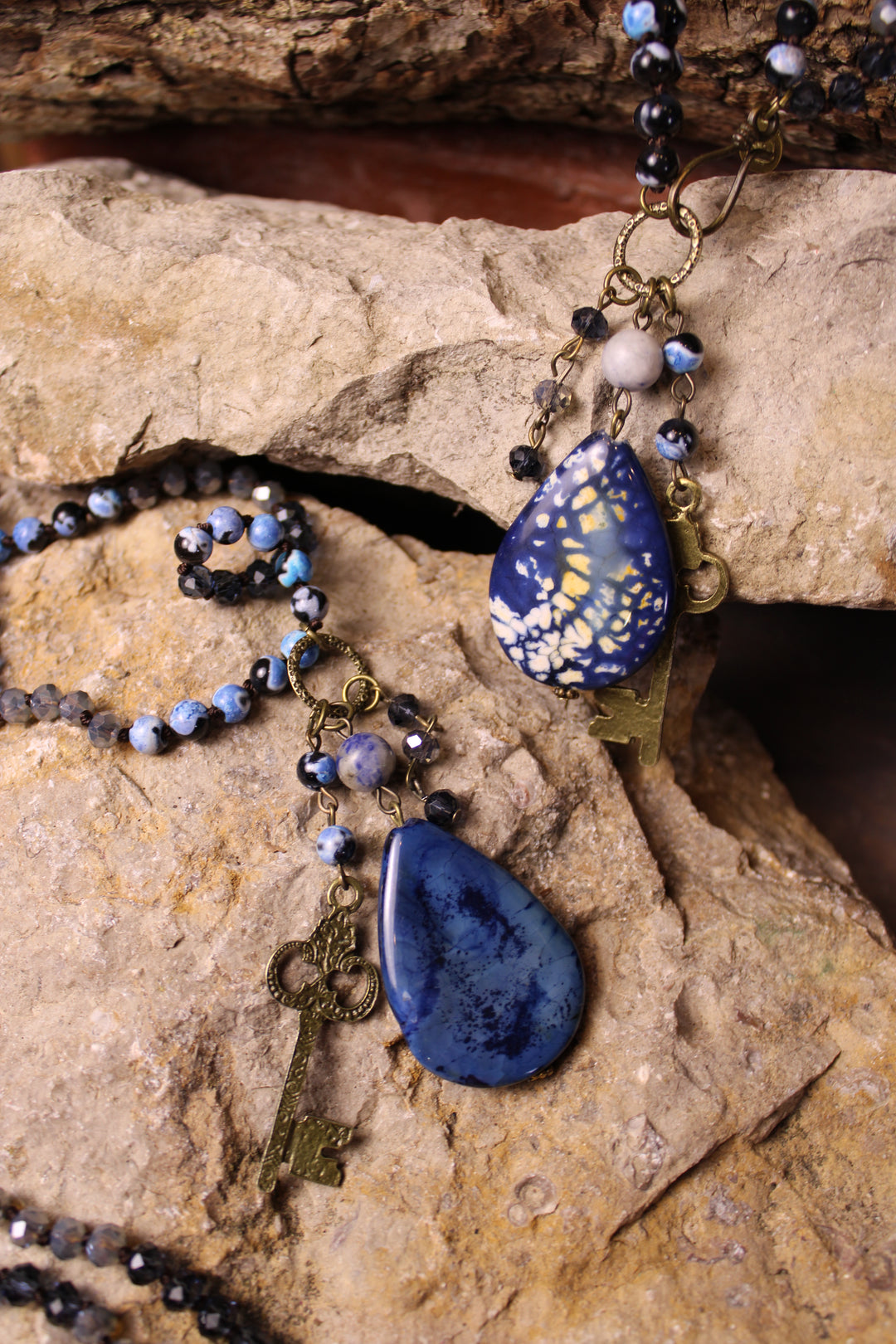 Suki Blue Fire Agate Necklace