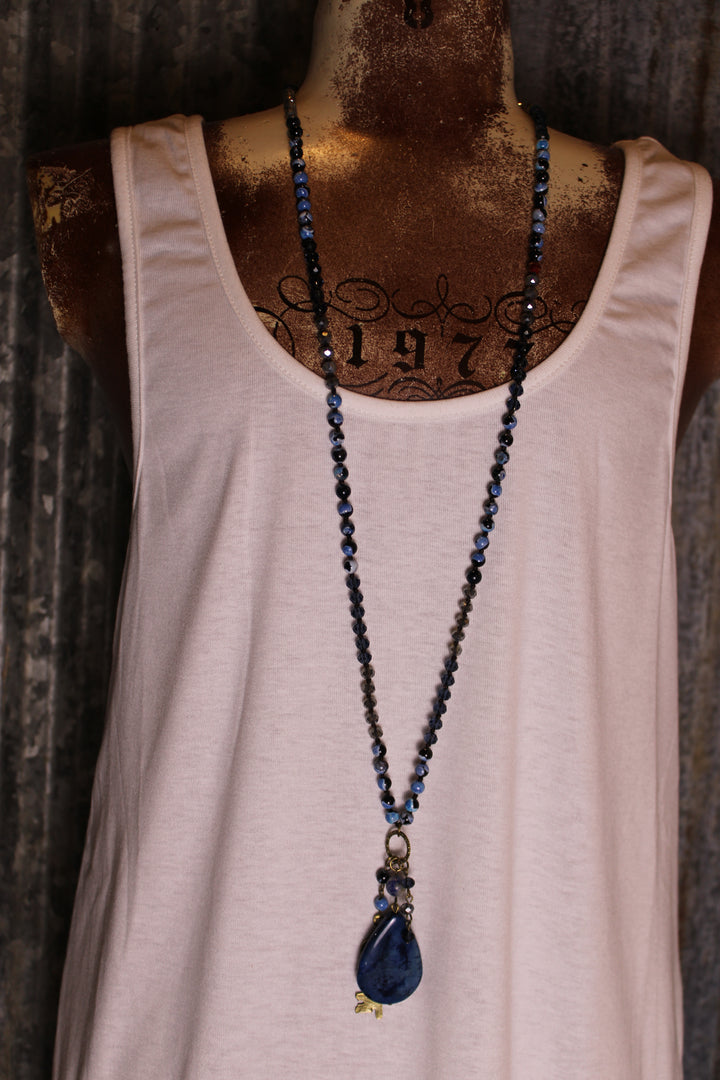 Suki Blue Fire Agate Necklace