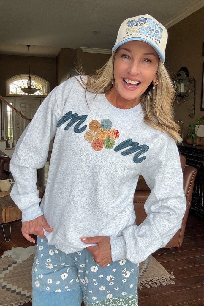 FGO Mom Vintage Yoyo Quilt Sweatshirt