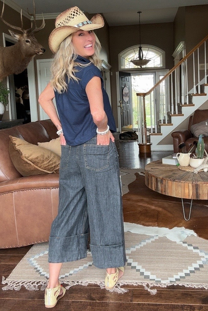 Rose Patch Crop Jeans