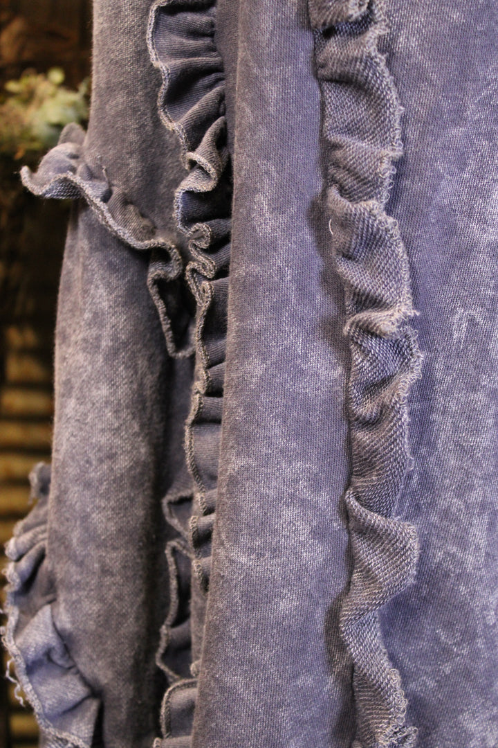 Relaxed Ruffle Charcoal Pants
