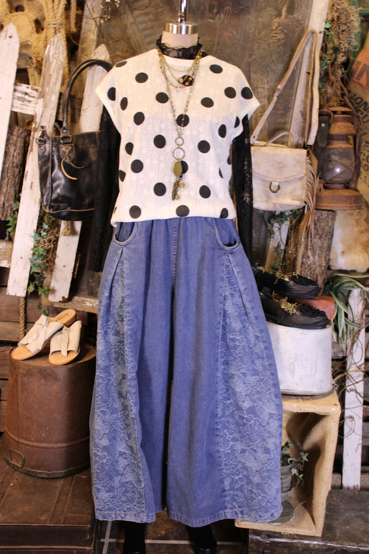 Social Butterfly Wide Leg Denim Pants