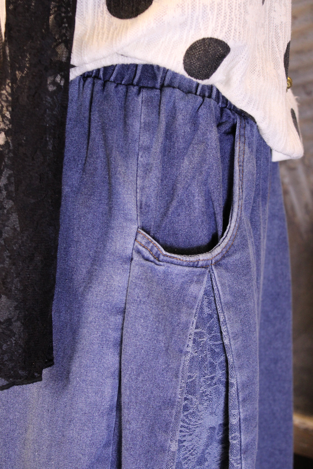 Social Butterfly Wide Leg Denim Pants
