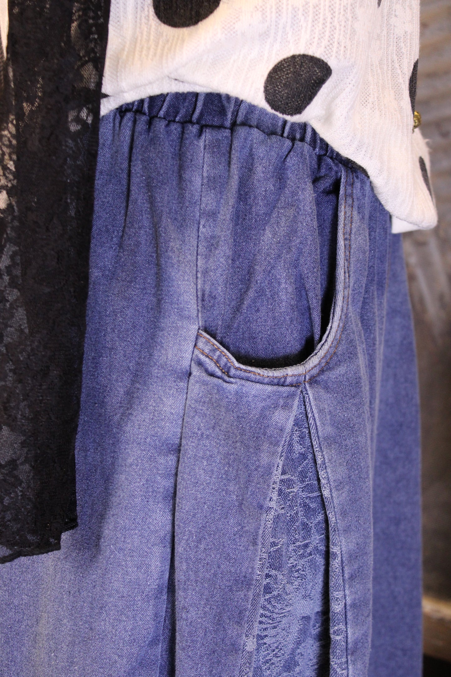 Social Butterfly Wide Leg Denim Pants