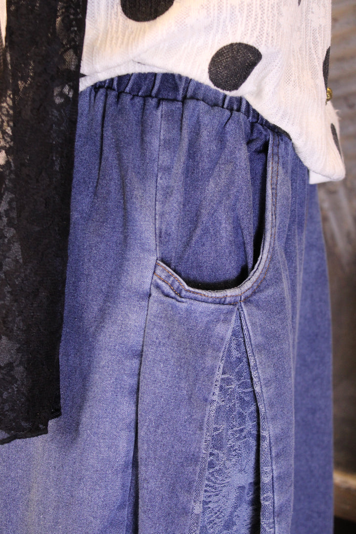 Social Butterfly Wide Leg Denim Pants