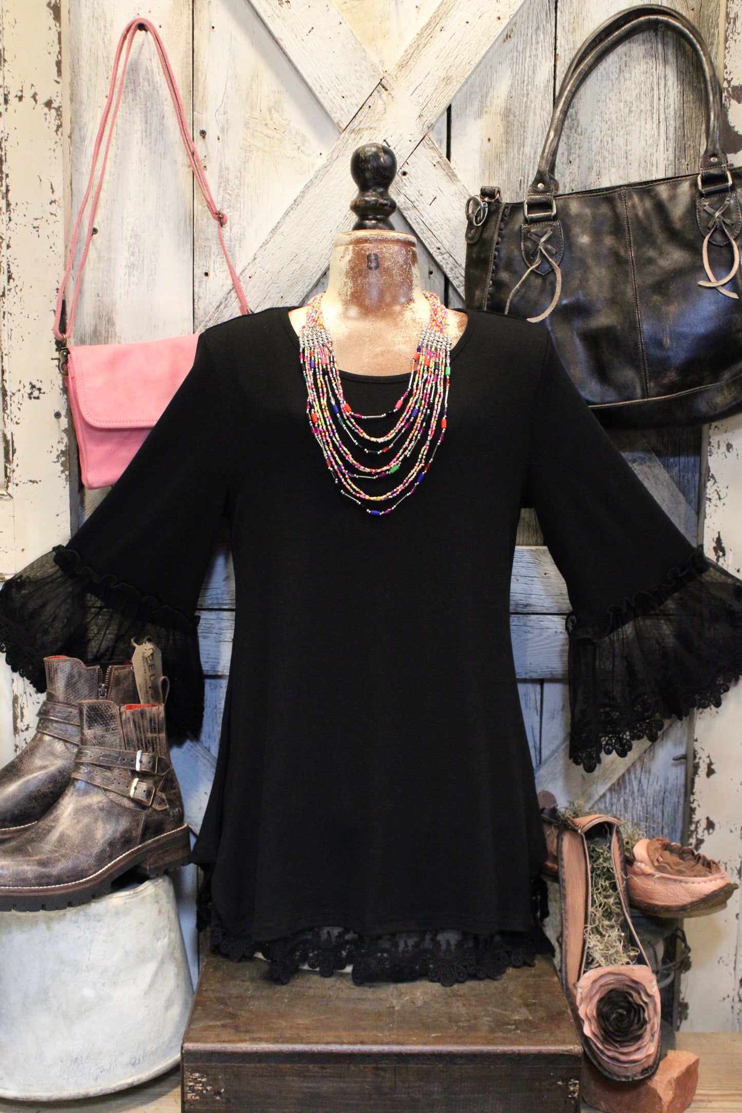 Broom Tail Black Blouse