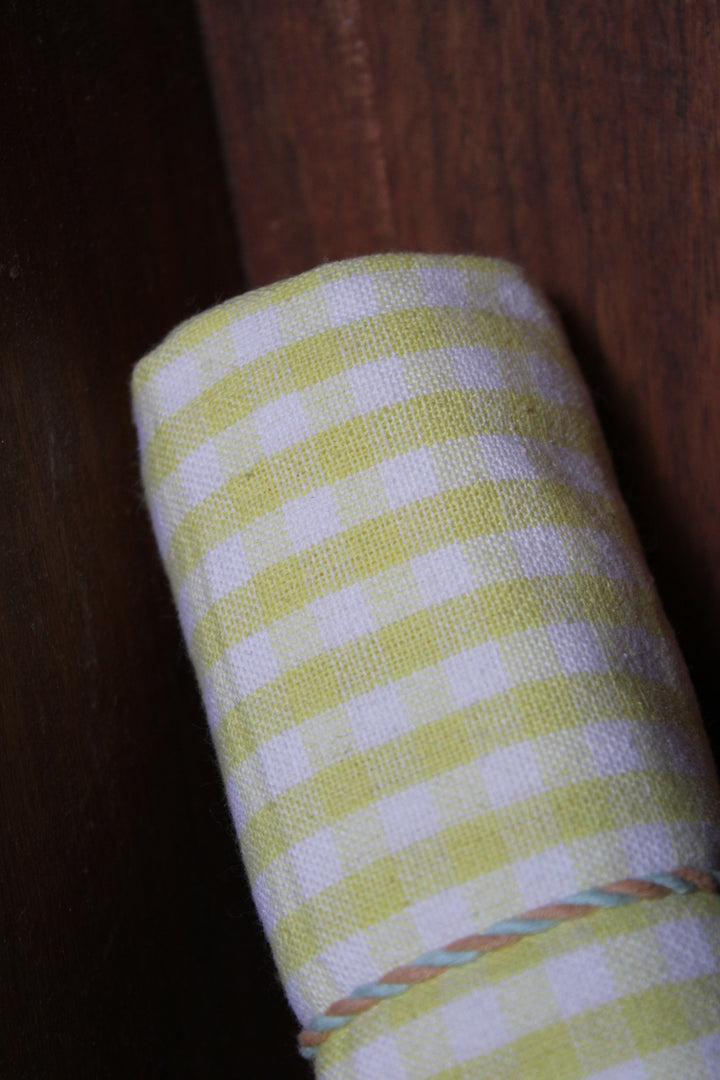 Hop Into Spring Yellow Checked  Kitchen Towel