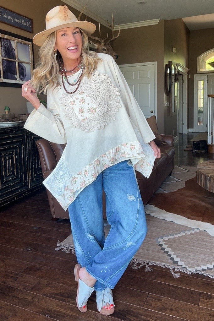 Vintage Petal Beige Top