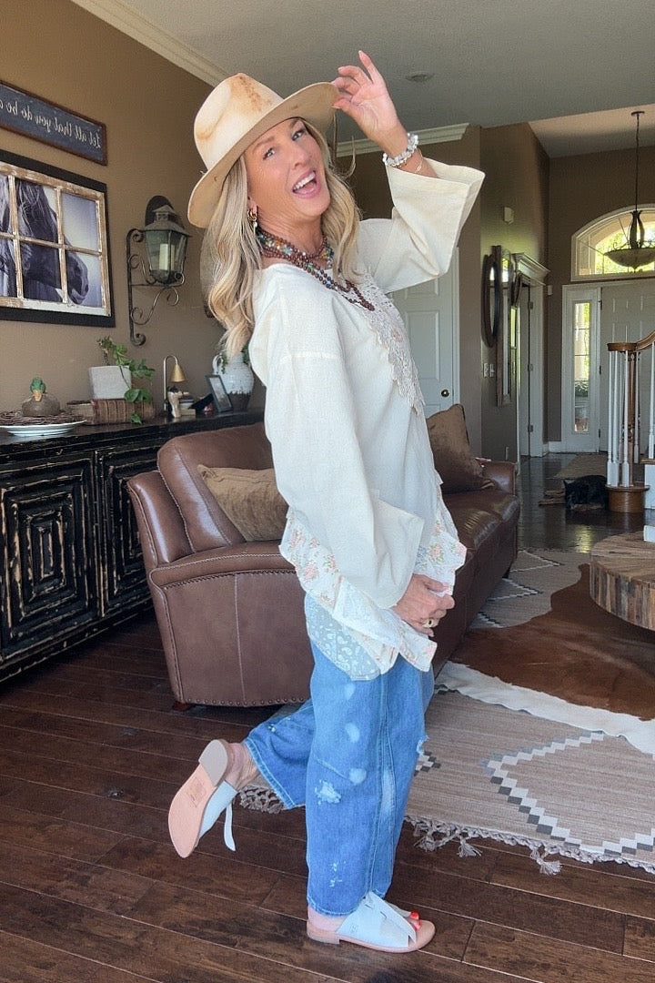 Vintage Petal Beige Top