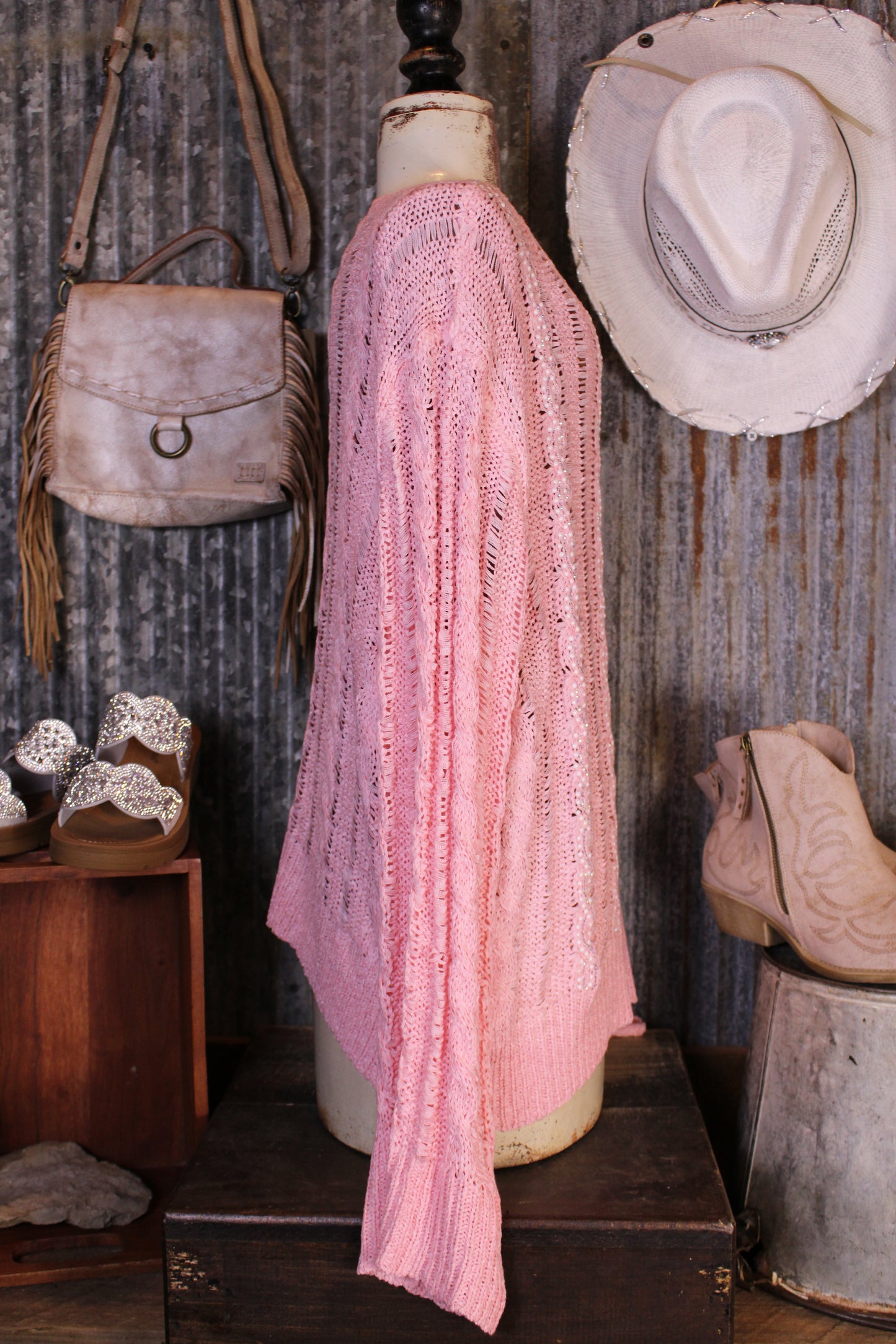 Pretty in Pearls Pink Sweater