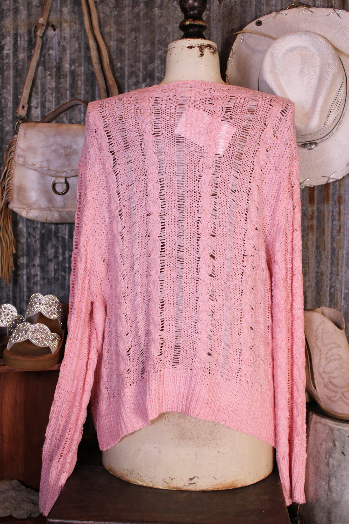 Pretty in Pearls Pink Sweater