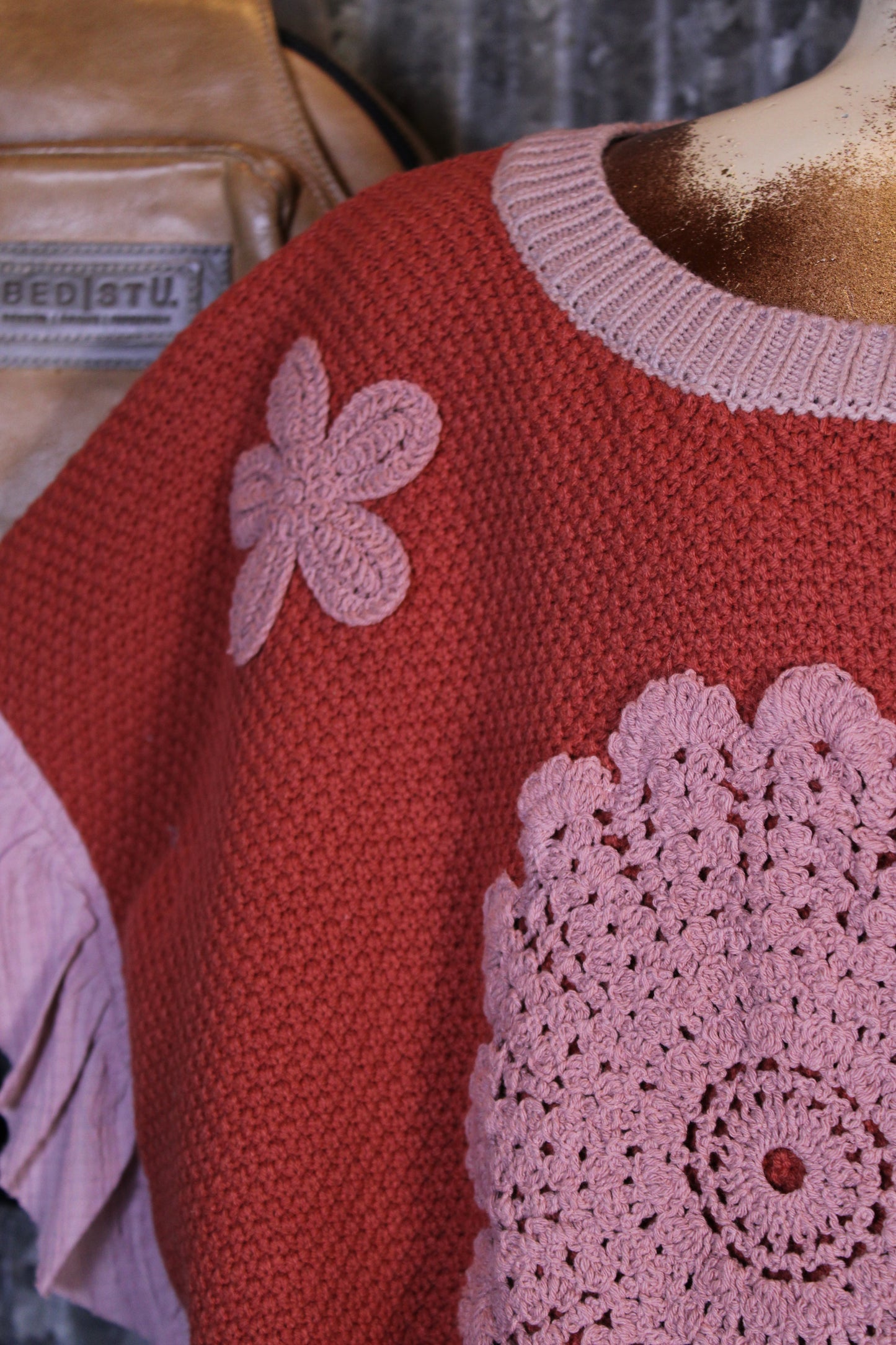 Posy Patch Ruffle Knit Top