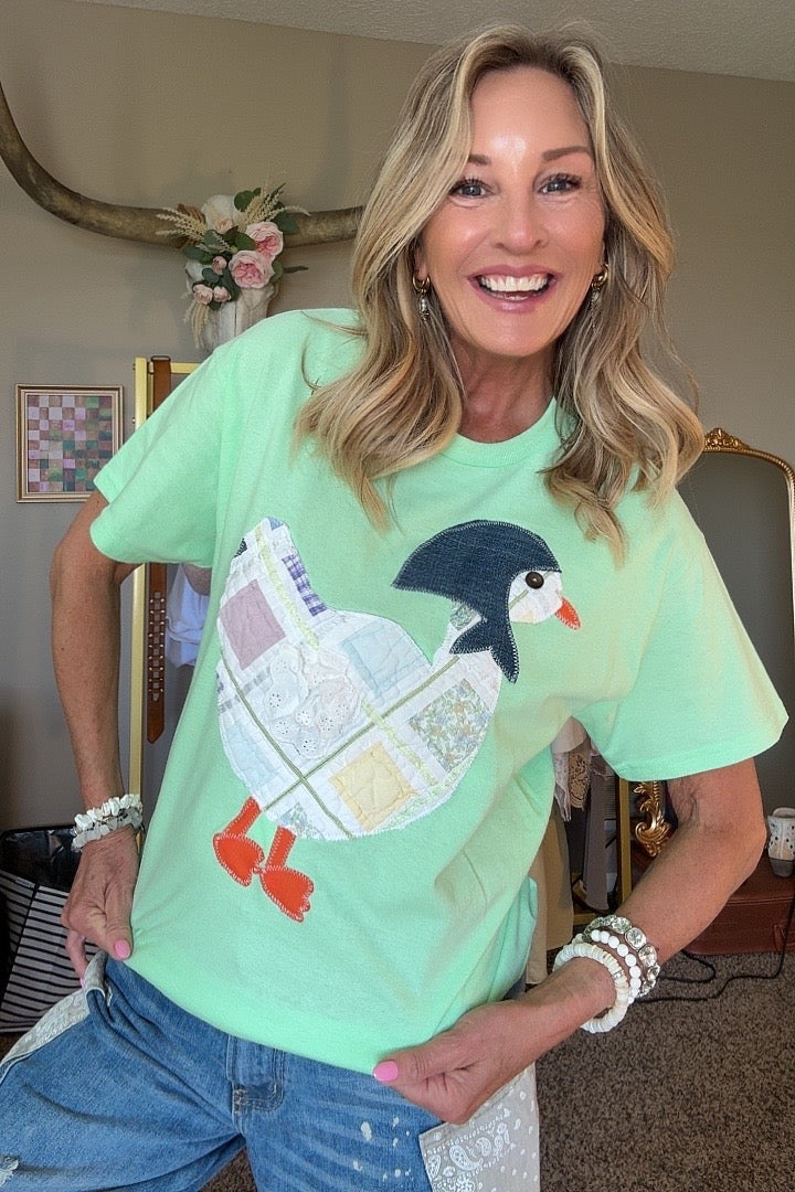 FGO Lucy Goosey Quilt Applique T-shirt