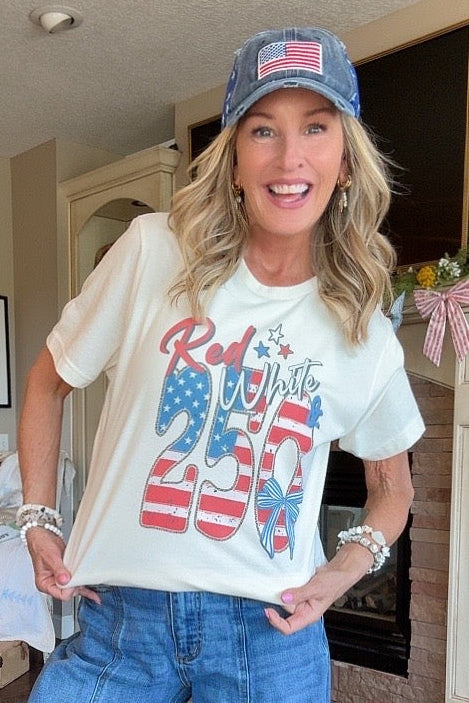 FGO Red White and 250 Tee