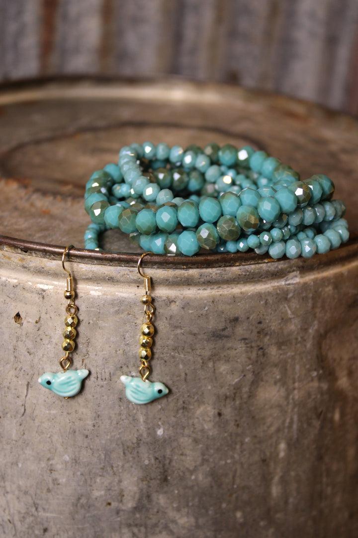 Sparkle And Shine Sea Green Bracelet Set