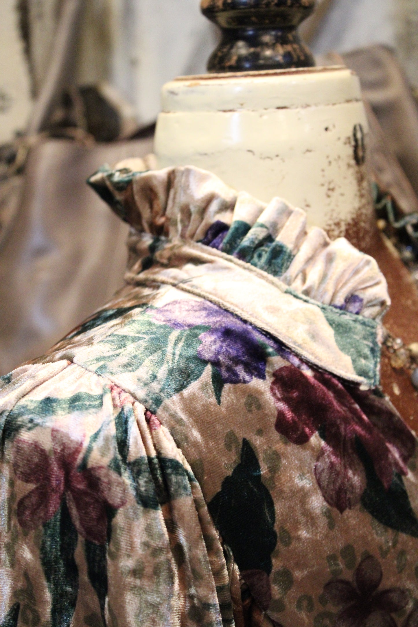 Velvet Golden Petal Dress