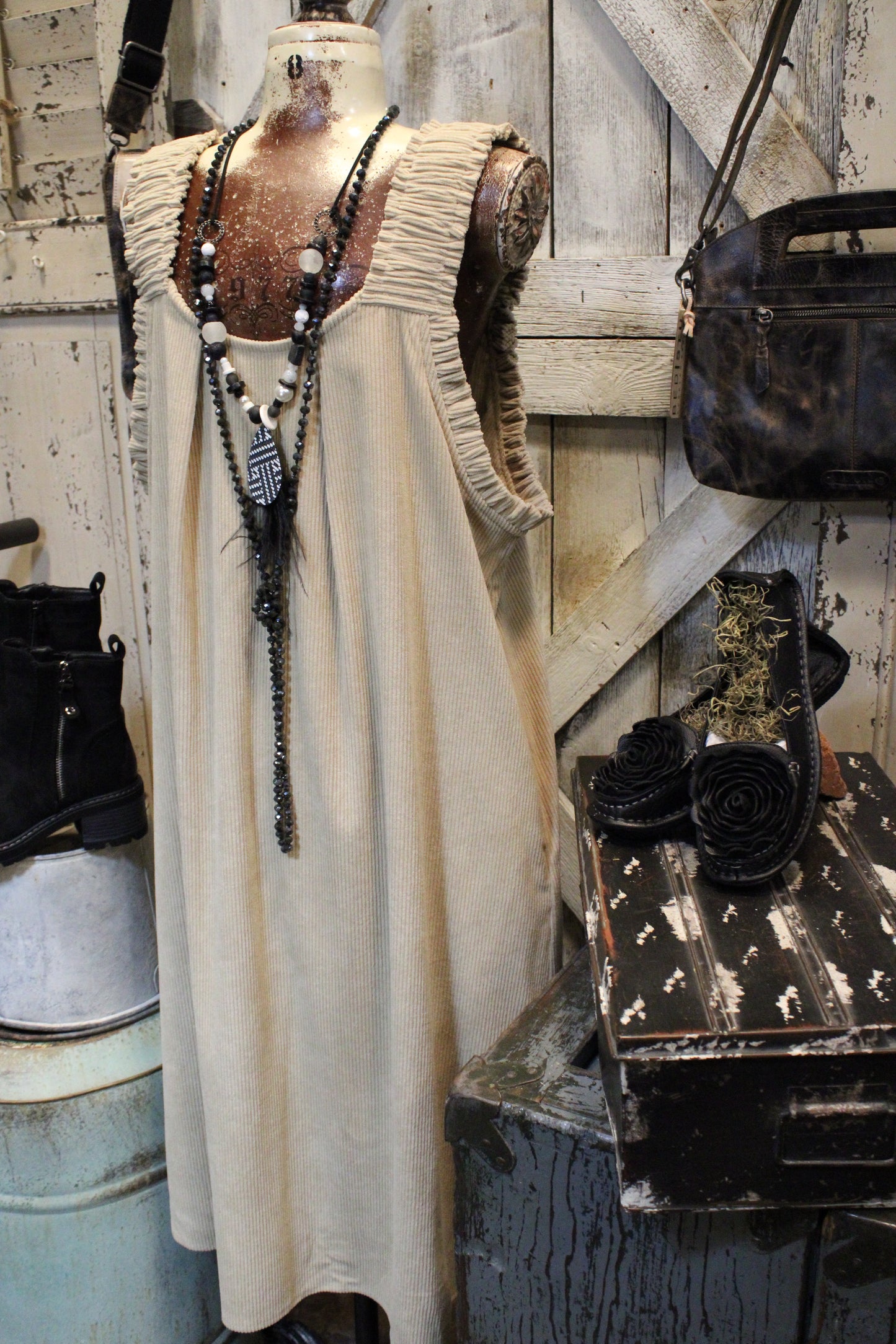 Toffee Trails Corduroy Dress