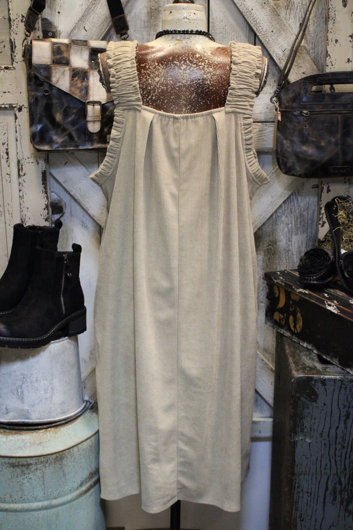 Toffee Trails Corduroy Dress