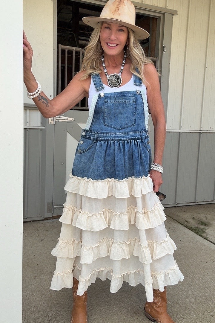 Honey And Harvest Denim Overall Dress