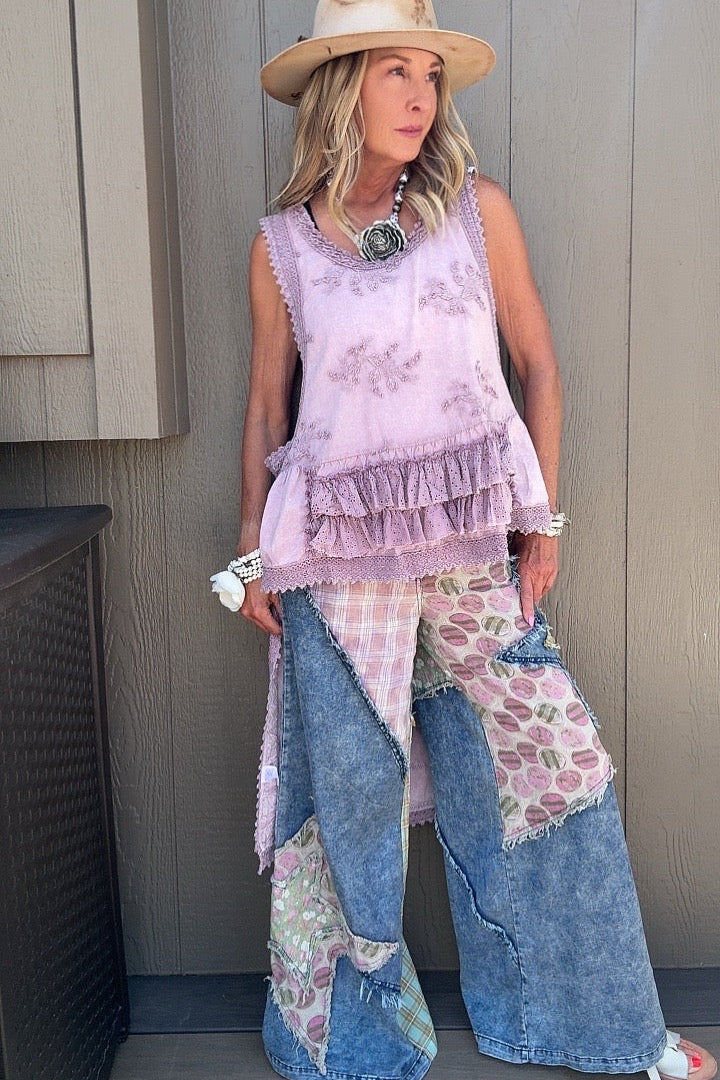 Mixed Melody Denim Pants