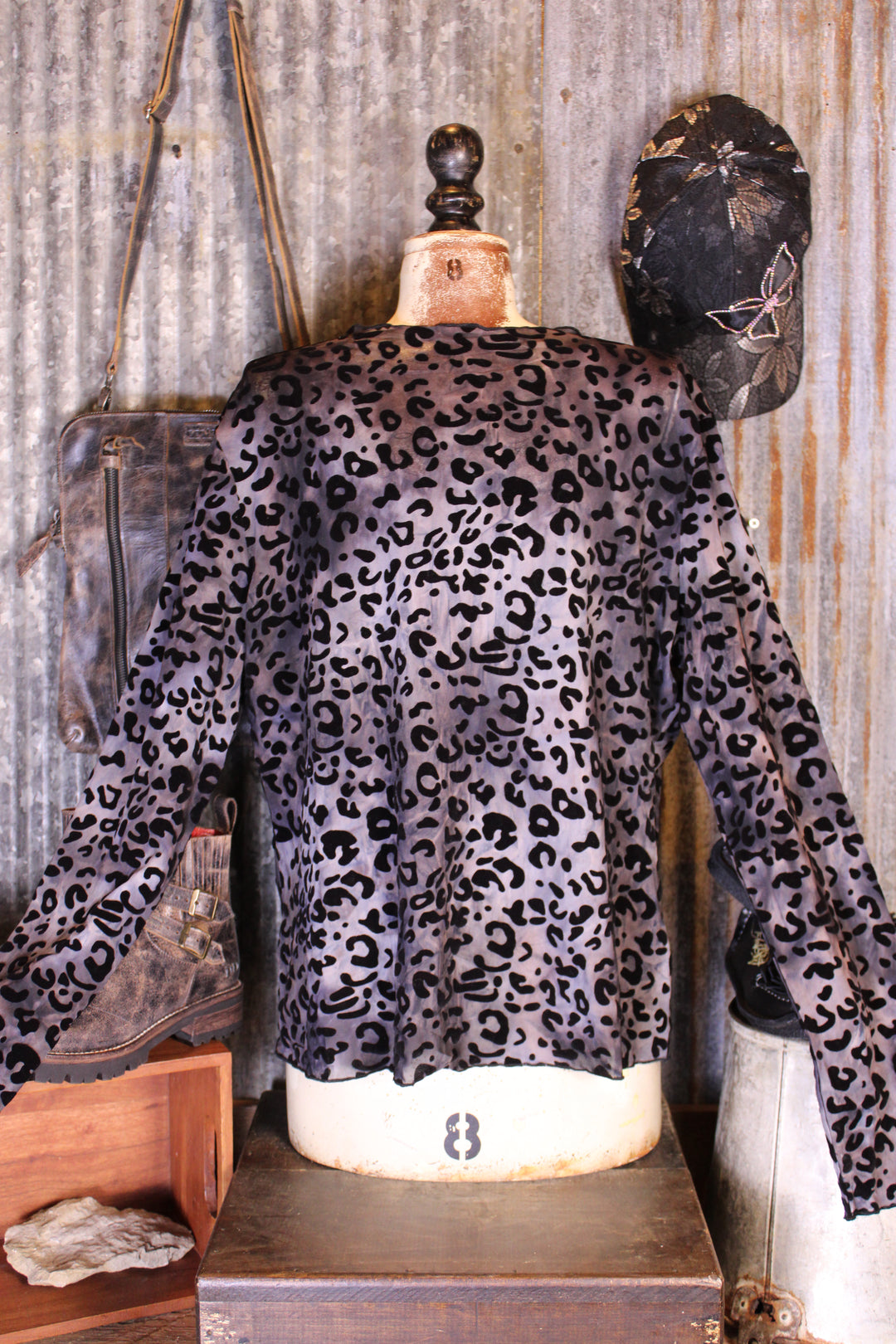 Black Leopard Mesh Casual