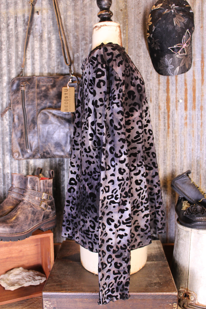 Black Leopard Mesh Casual