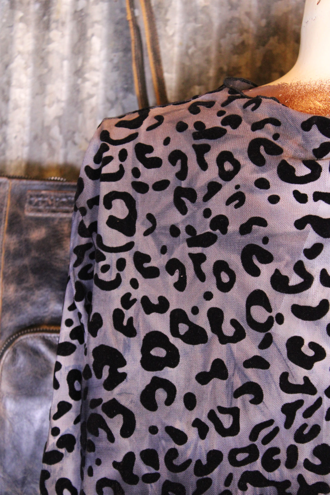 Black Leopard Mesh Casual