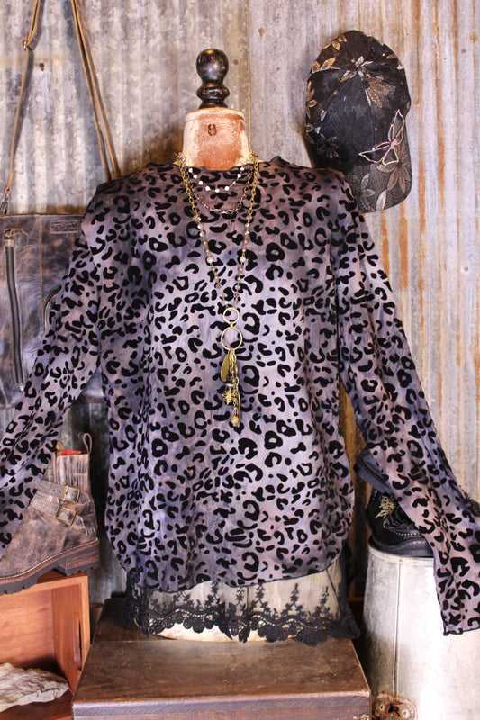 Black Leopard Mesh Casual