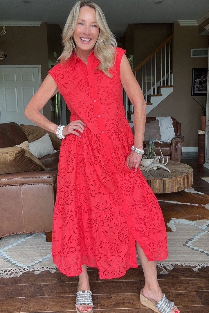 Prairie Rose Eyelet Dress