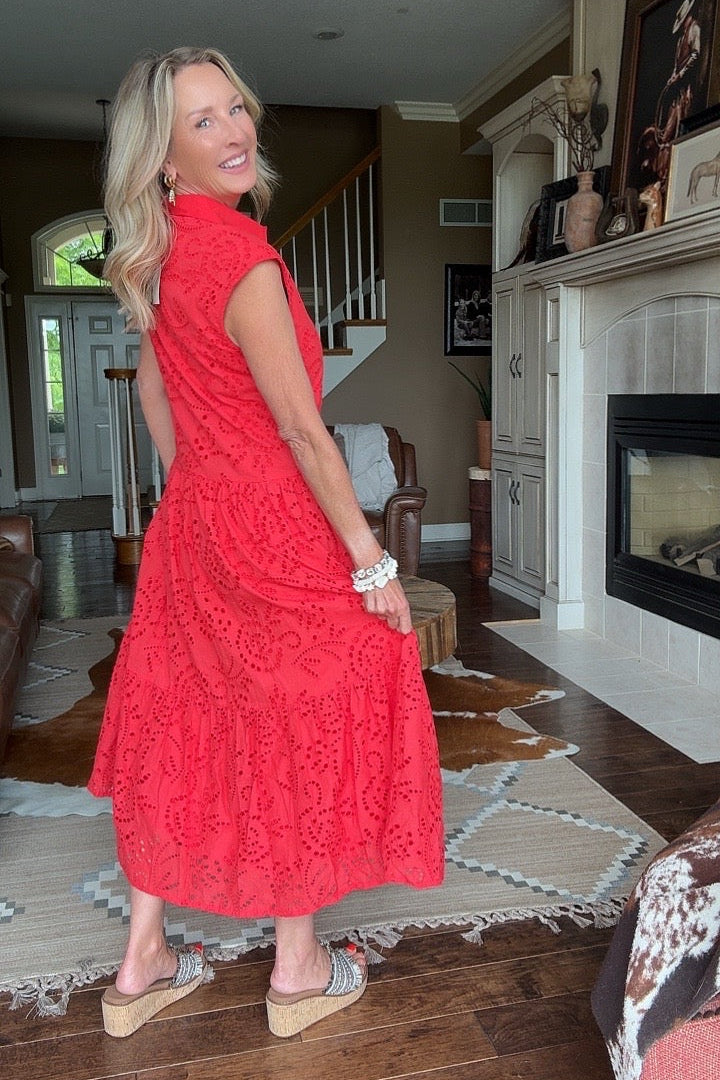 Prairie Rose Eyelet Dress