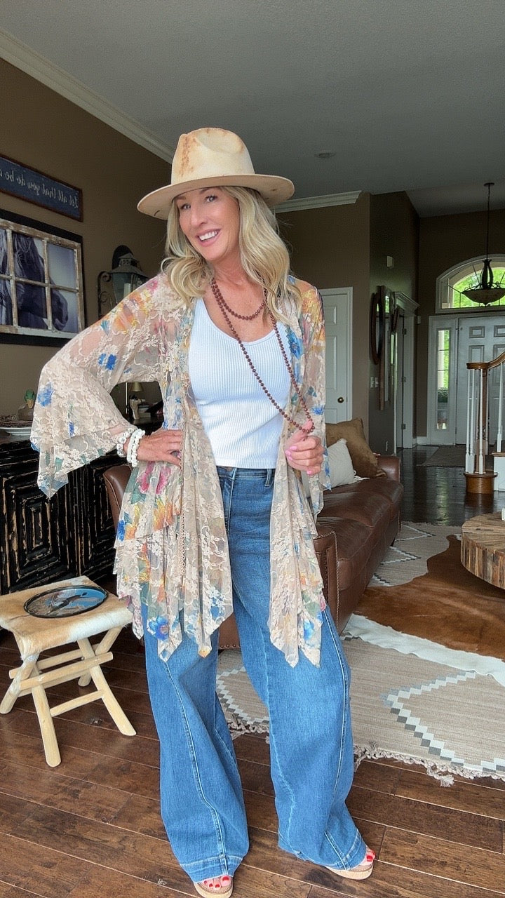 Outlaw Sunflower Taupe Cardigan