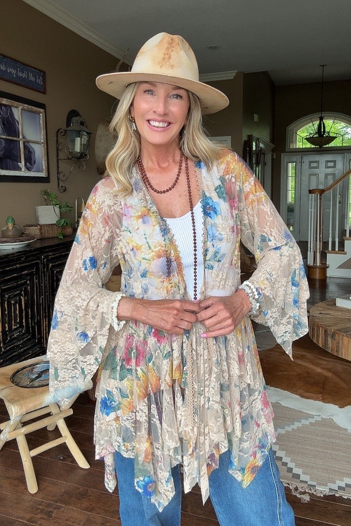 Outlaw Sunflower Taupe Cardigan