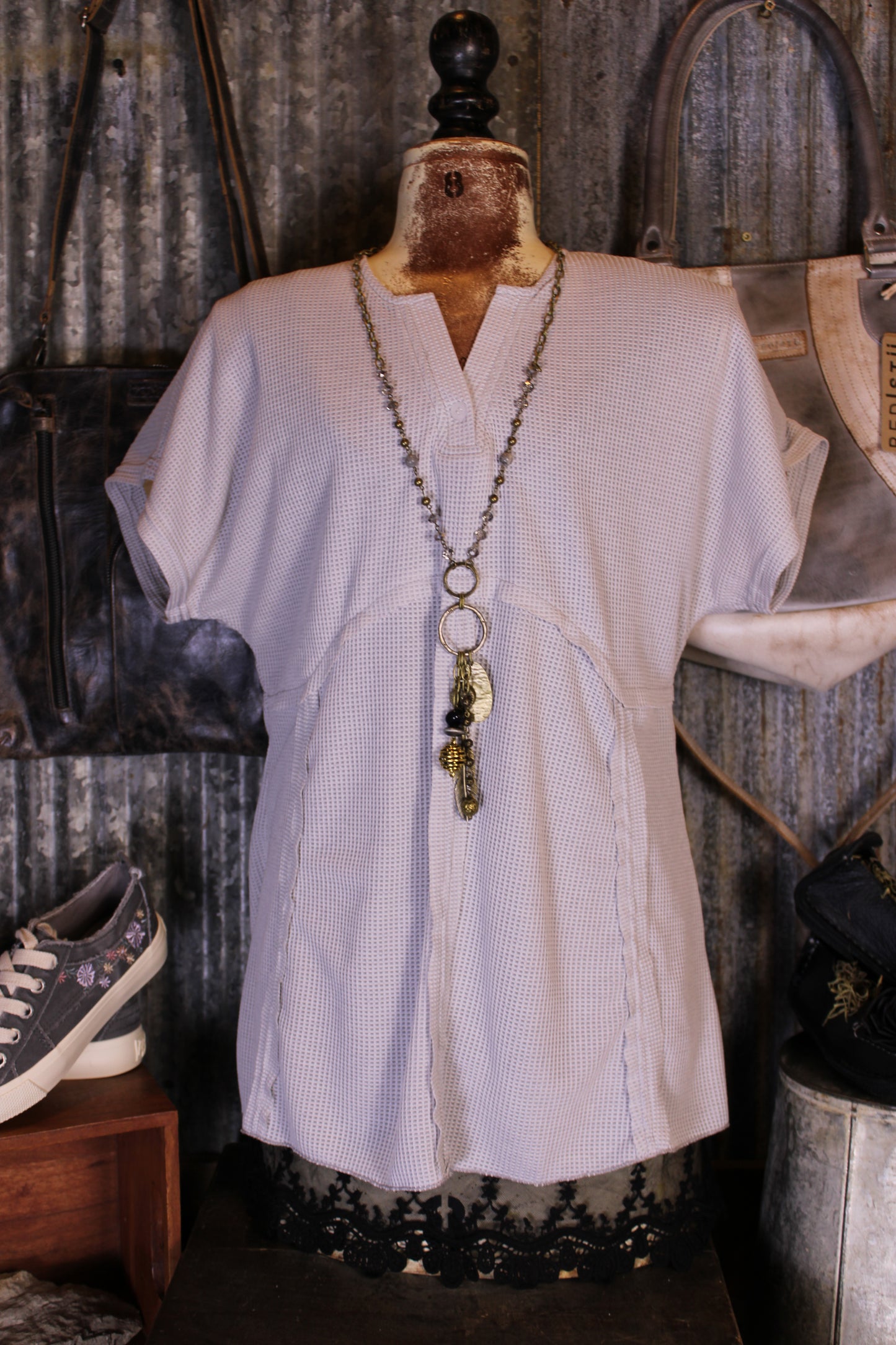 Silver Birch Waffle Knit Top