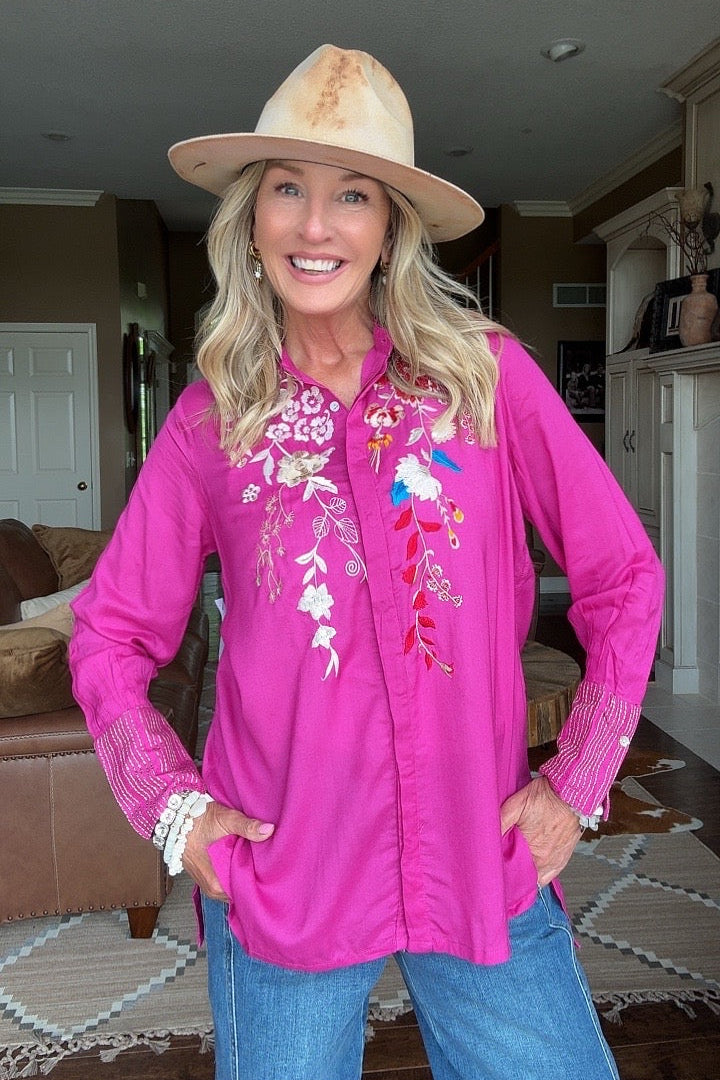 Fuchsia Haze Cotton Tunic