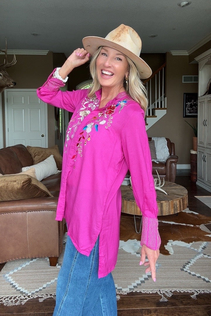 Fuchsia Haze Cotton Tunic