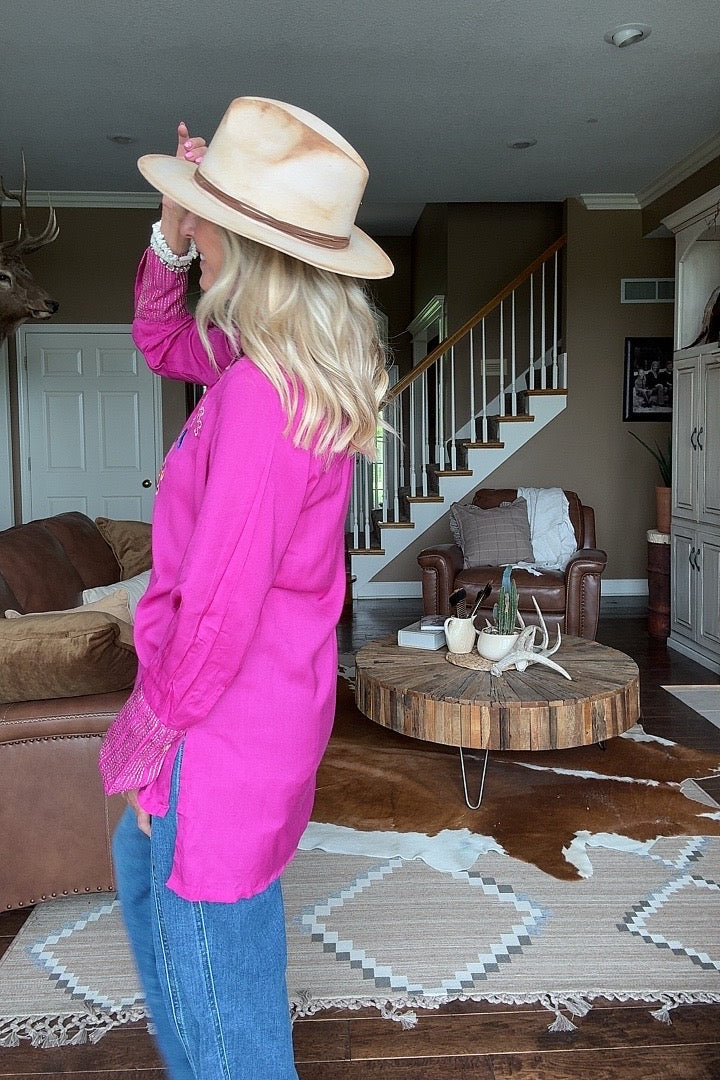 Fuchsia Haze Cotton Tunic