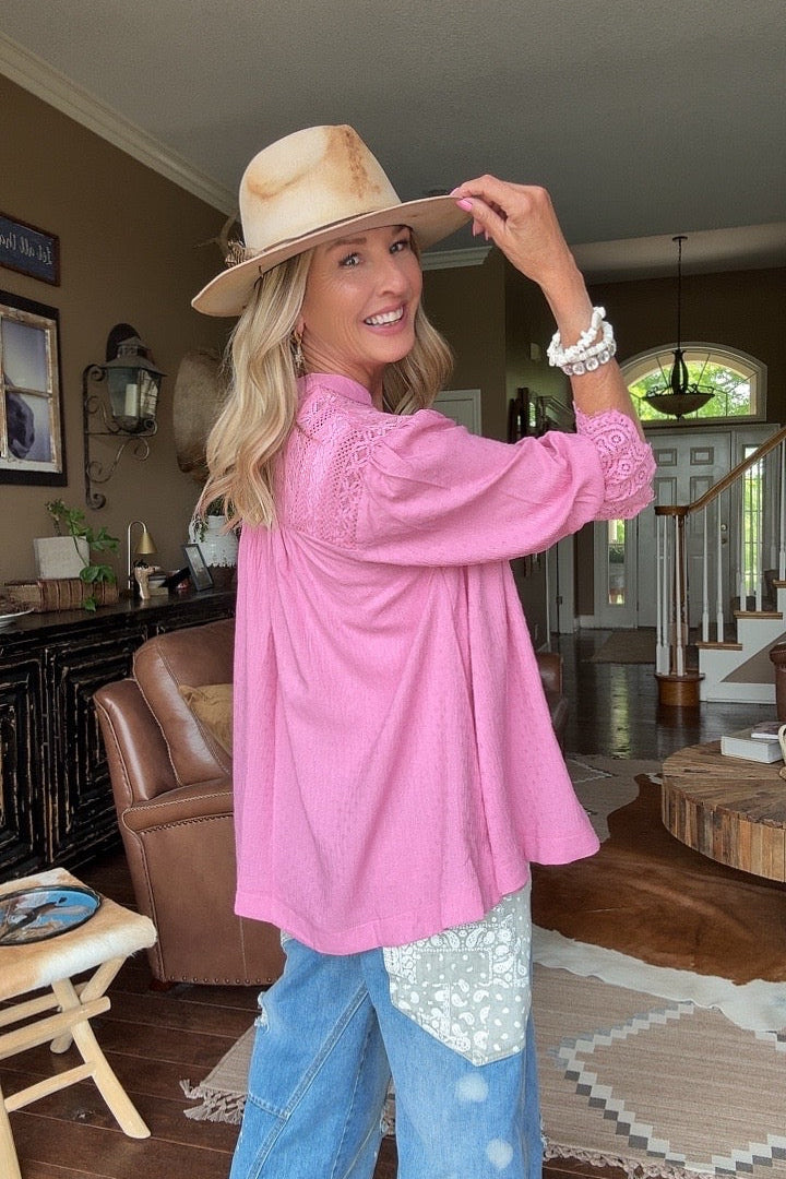 Pink Romance Button Up