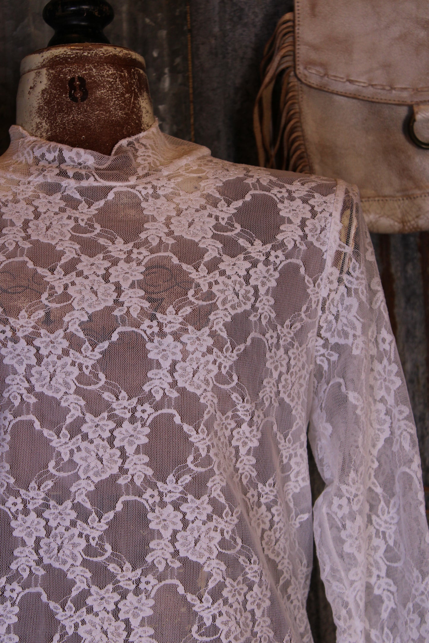 Desert Whisper White Mesh Blouse