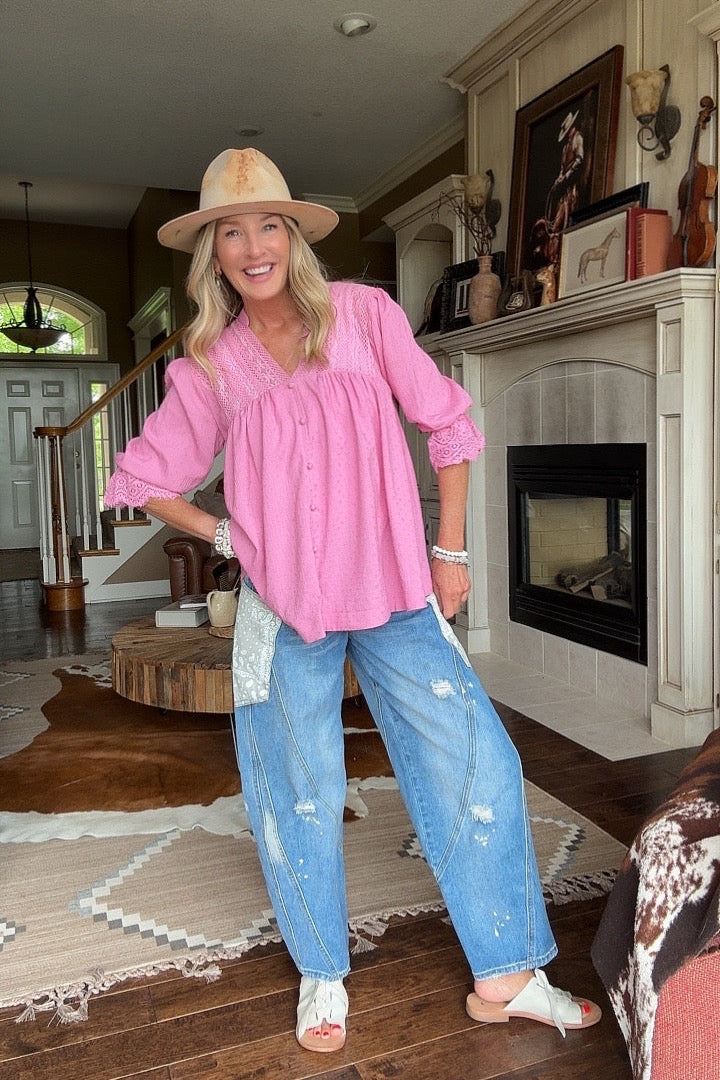 Pink Romance Button Up
