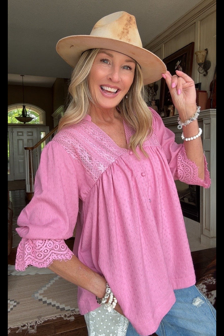 Pink Romance Button Up