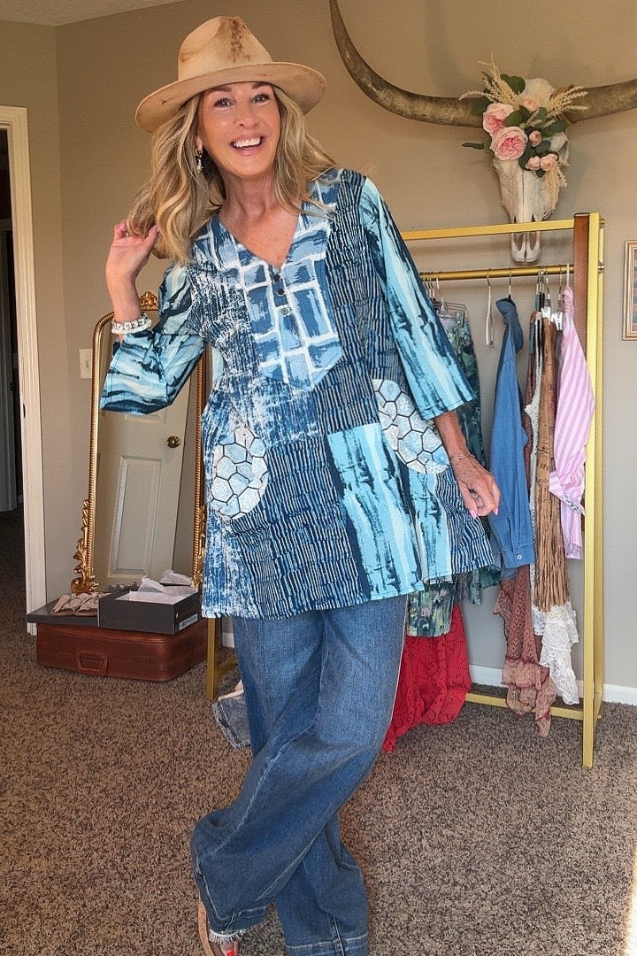 Ocean Whisper Cotton Tunic
