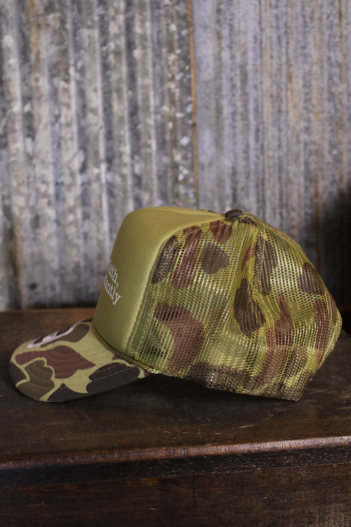 Walking By Faith Tripping Constantly Trucker Hat