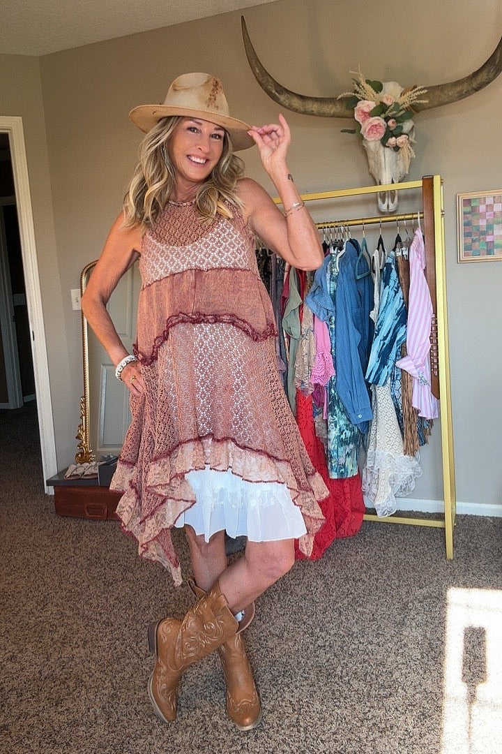Coastal Crochet Cotton Dress