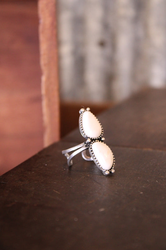 White Twin Skies Ring