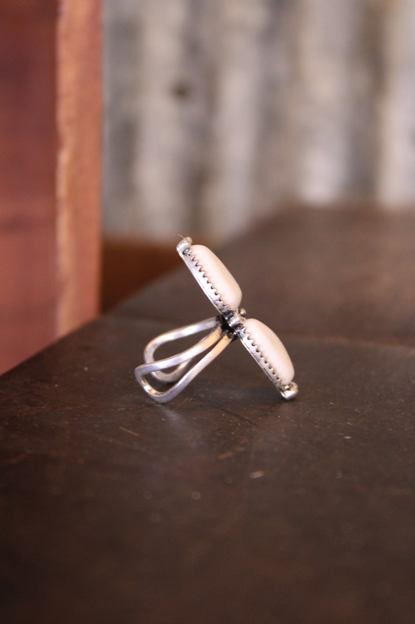 White Twin Skies Ring