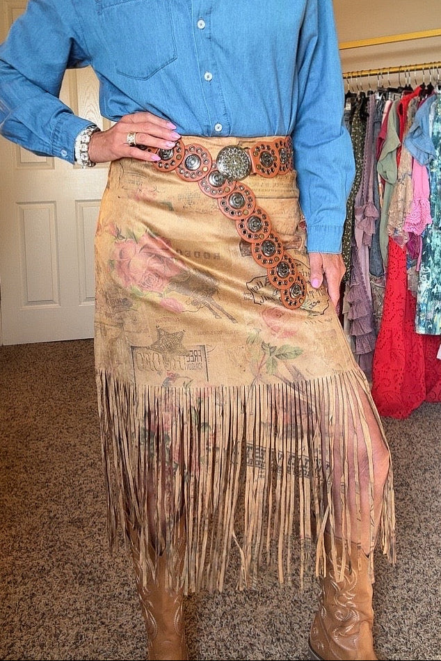 Outlaw Fringe Brown Skirt