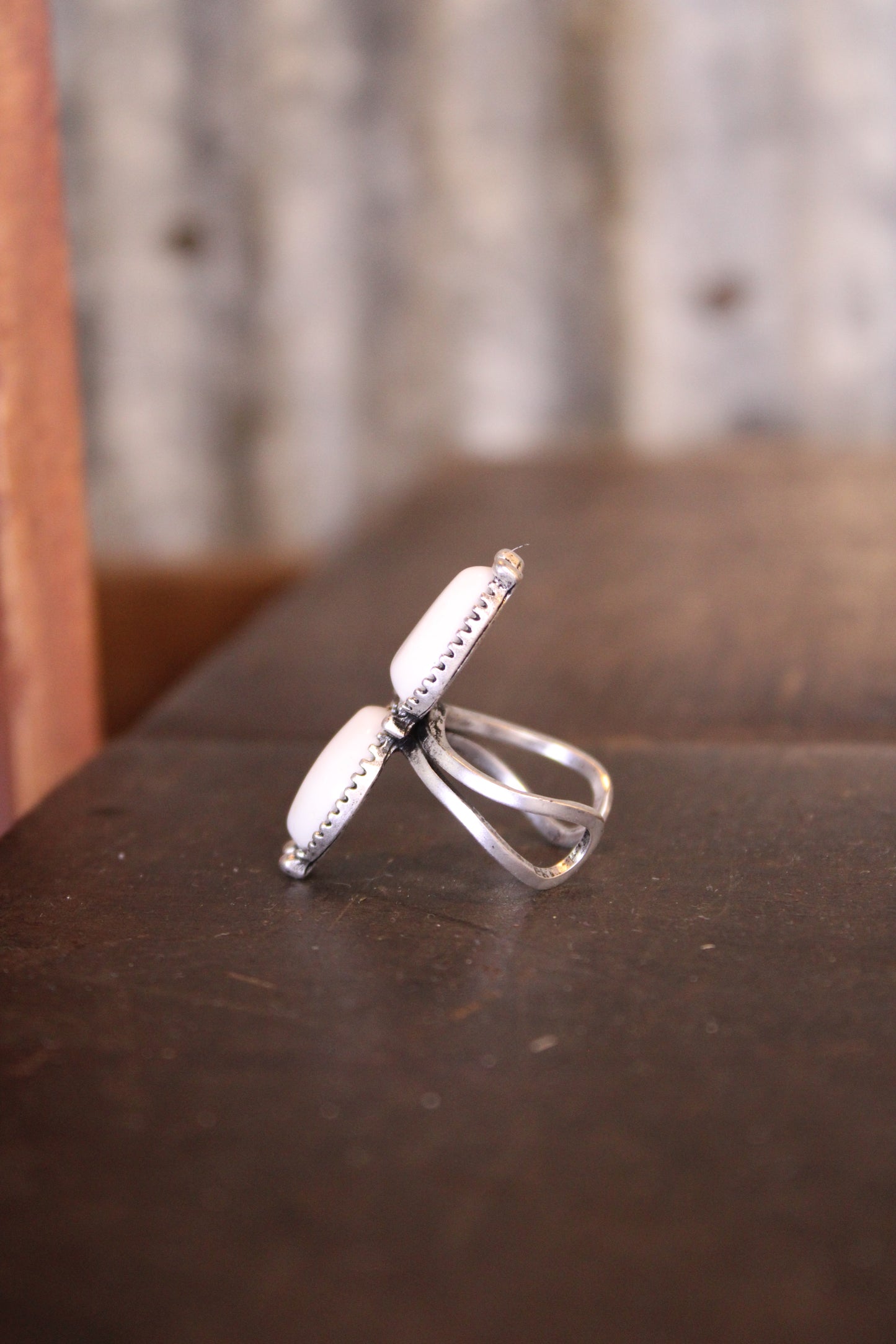 White Twin Skies Ring
