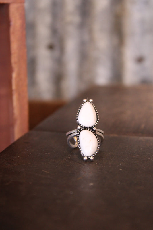 White Twin Skies Ring