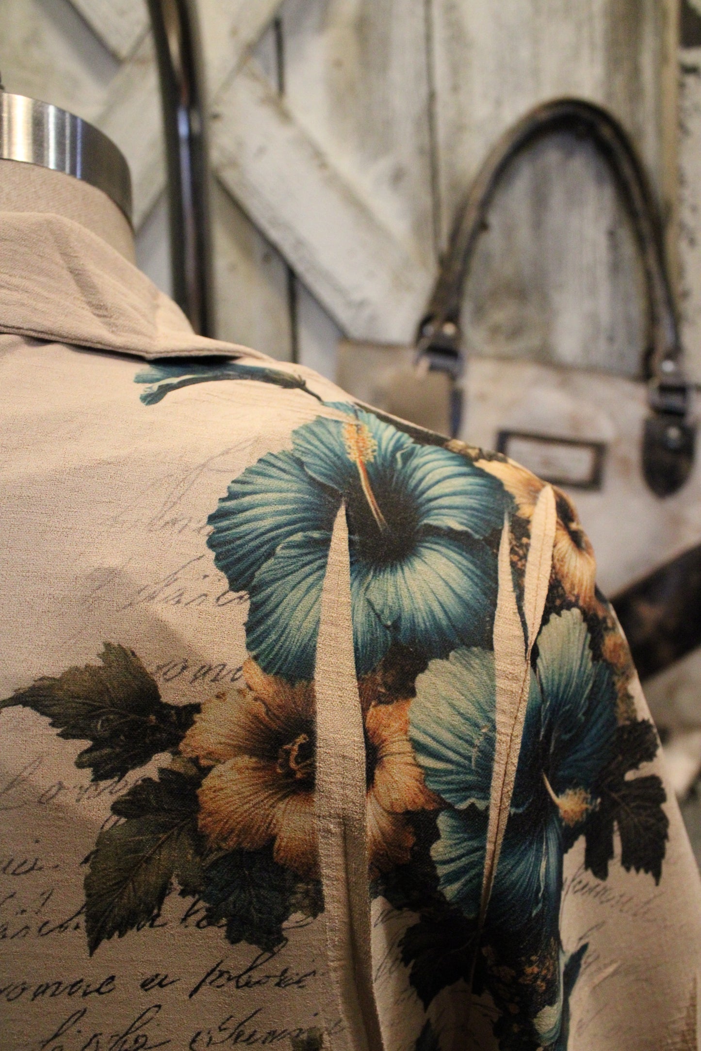 Teal Hibiscus Cardigan Blazer